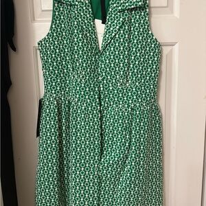 Pomander Place Green and White Patterned Dress